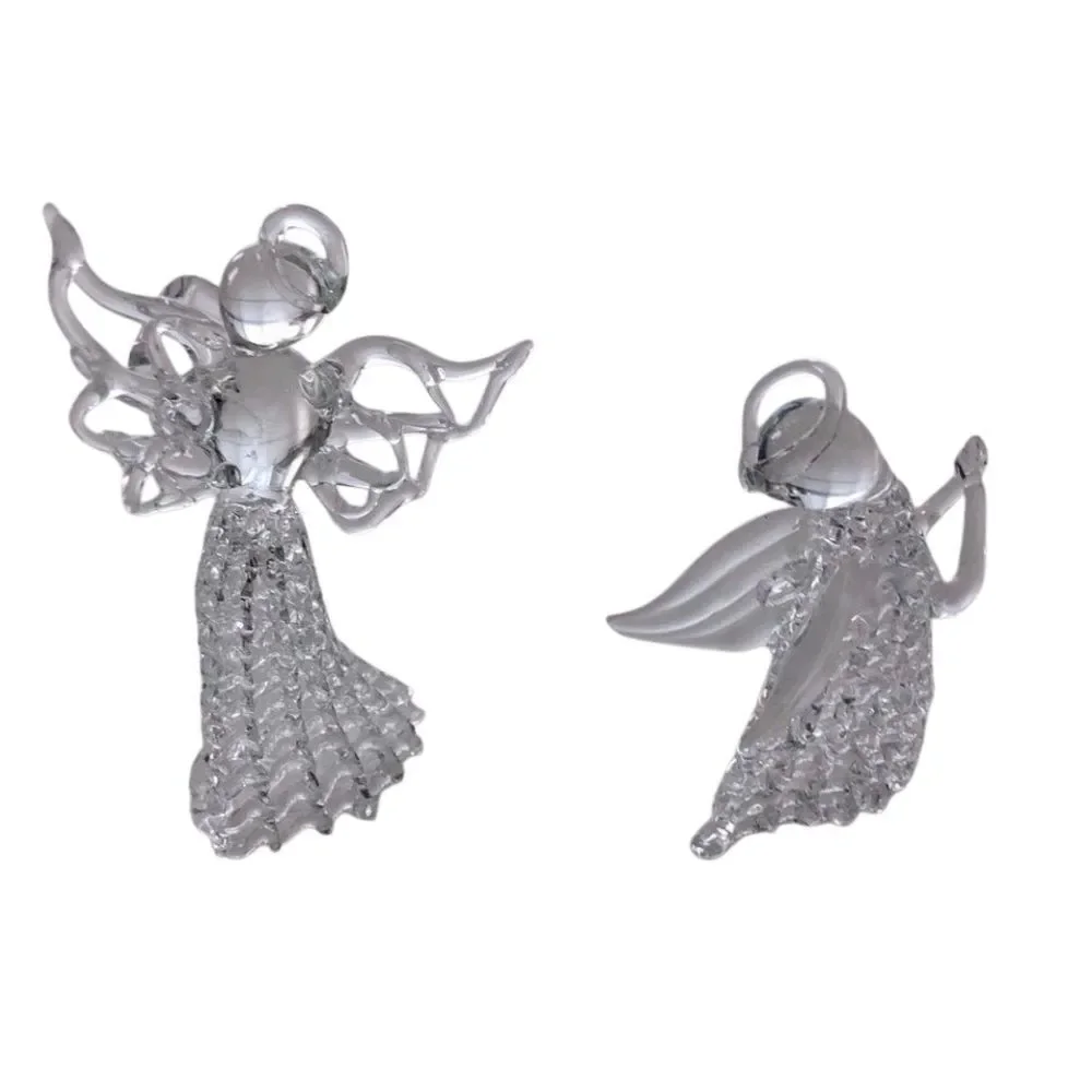 4 Glass Angel Ornaments